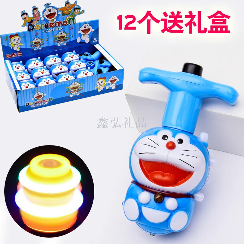 New children's cartoon luminous music Tinker Cat top toy, seven-color luminous press children's creative toy