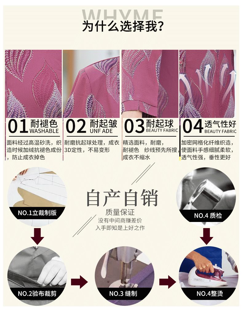 A 60-year-old mother's summer shirt, summer clothes for the elderly, a 70-year-old grandma's thin shirt, a wife and the elderly wearing clothes with lapels detail image 4