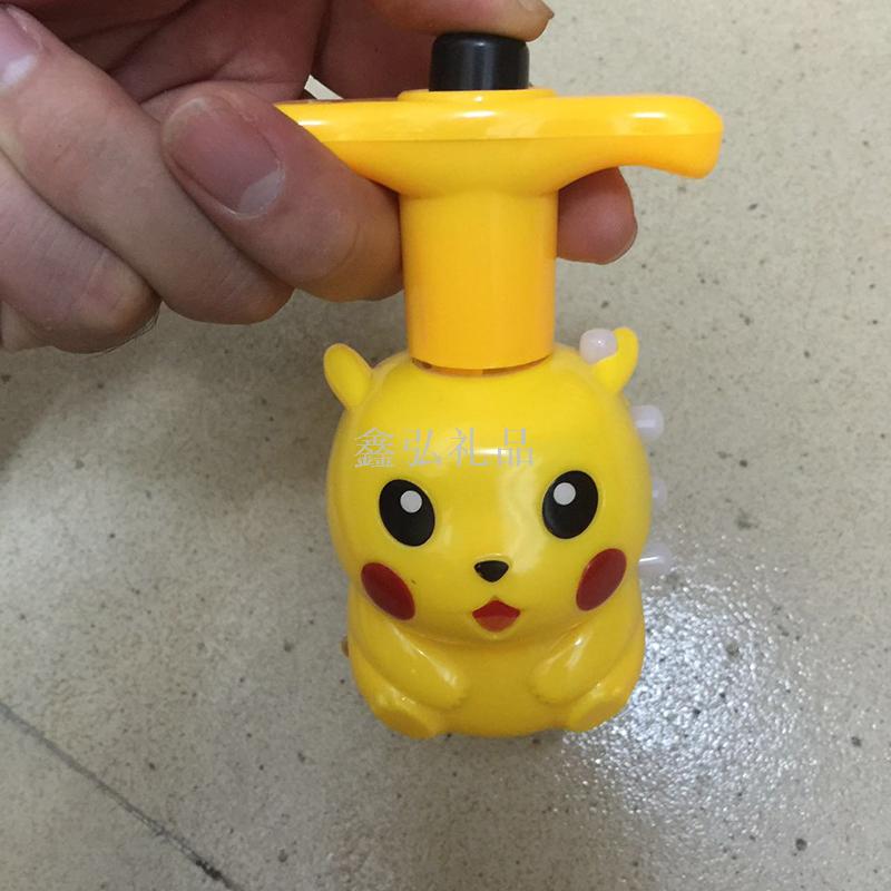 Children's spinning top toy, press-type Pikachu flash music spinning top, new rotating creative toy