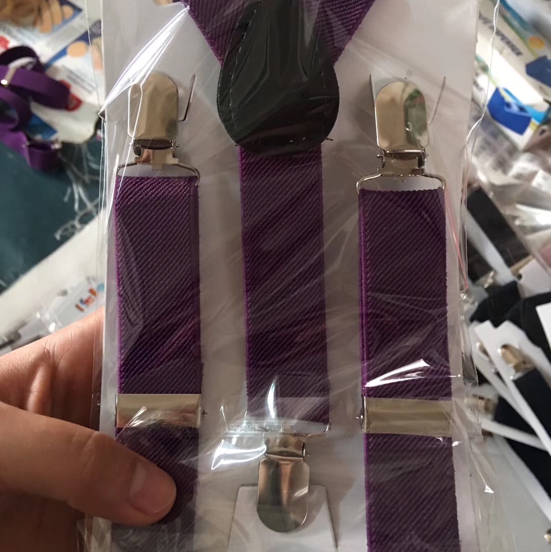 Children's Solid Color Suspenders With Bow Tie Suit For Boys And Girls Spring And Autumn Baby Pants details Picture