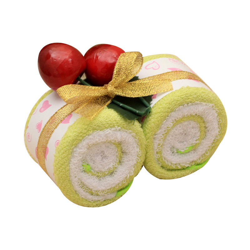 对对瑞士卷蛋糕小毛巾生日婚庆广告创意棉质礼品礼物毛巾批发产品图