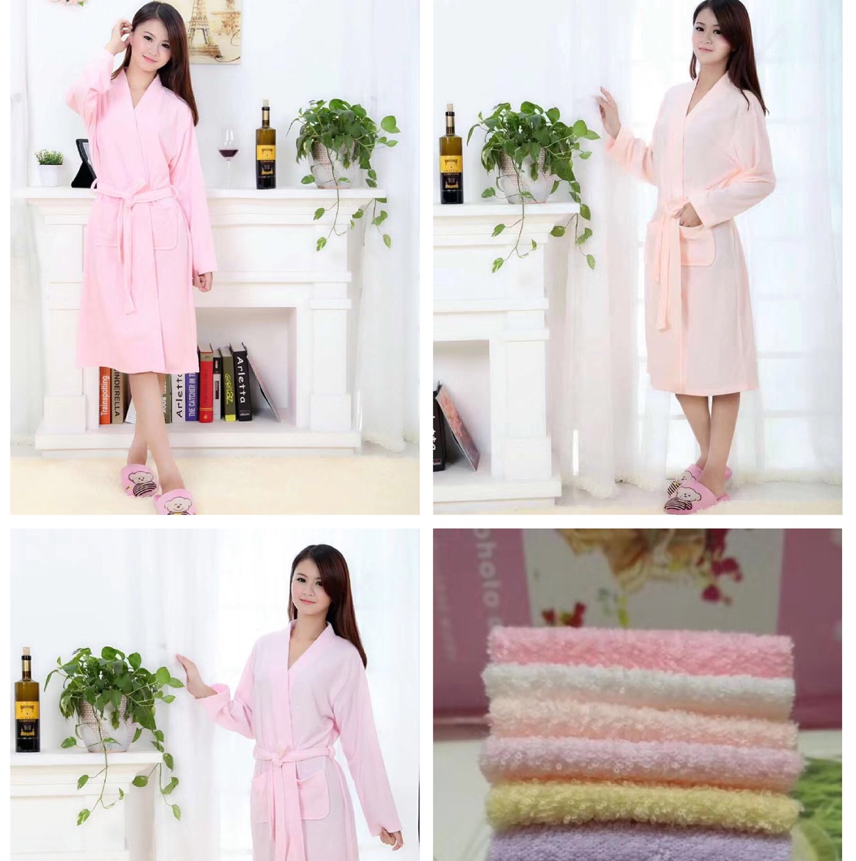 Bathrobes for couples, bathrobes for men and women, pure cotton, towel material, long bathrobes, quick-drying and absorbent for spring and summer details Picture