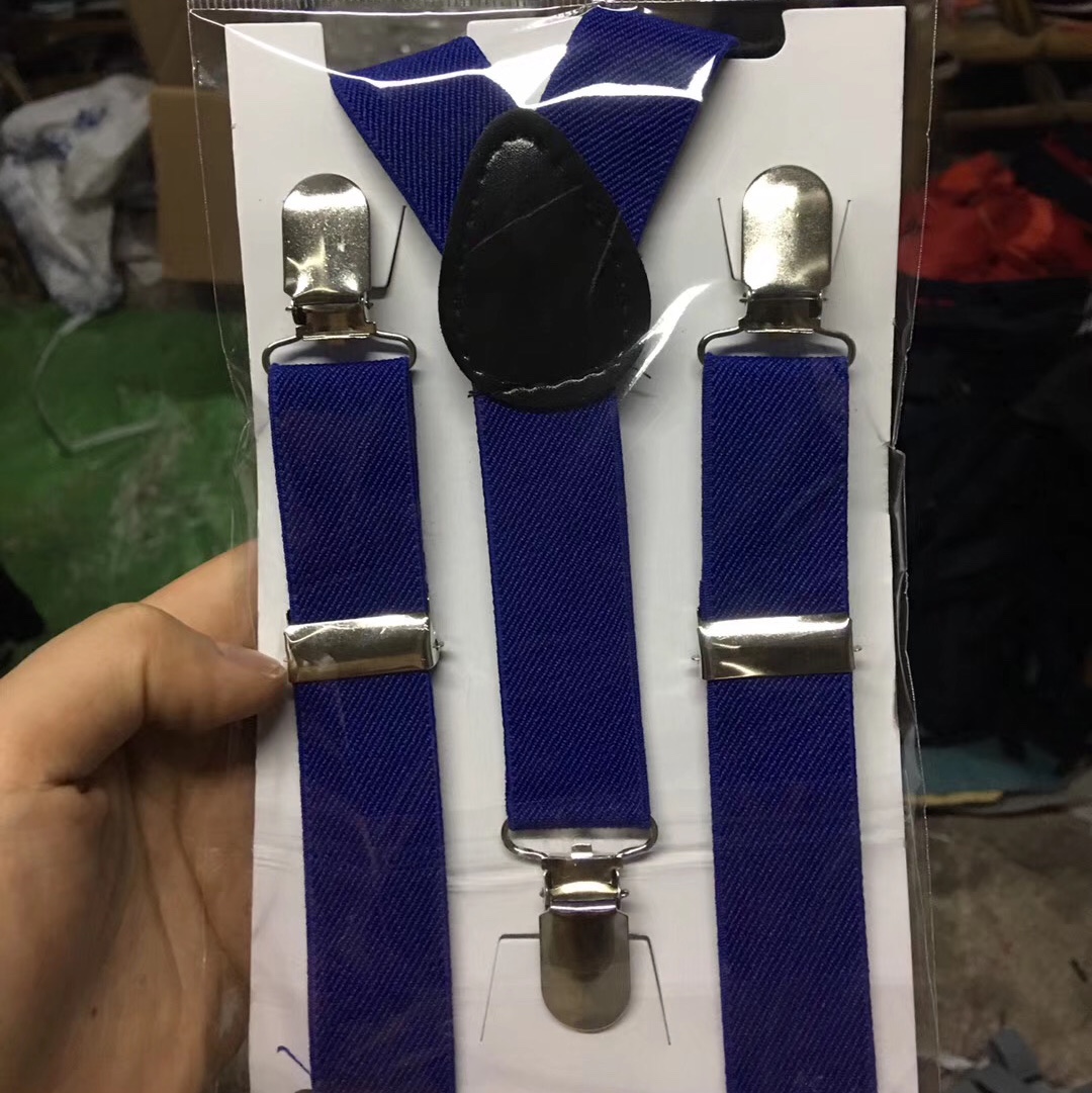 Children's Solid Color Suspenders With Bow Tie Suit For Boys And Girls Spring And Autumn Baby Pants