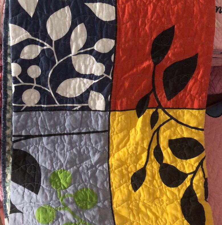 拼色水洗全棉绗缝被200x230