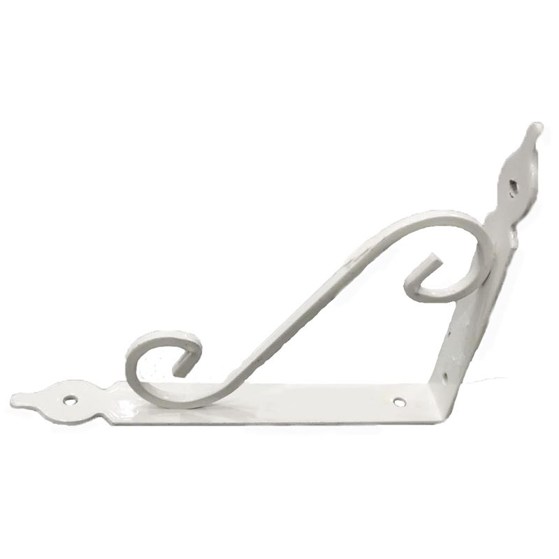 24*29 flowered head S type white lacquer iron bracket