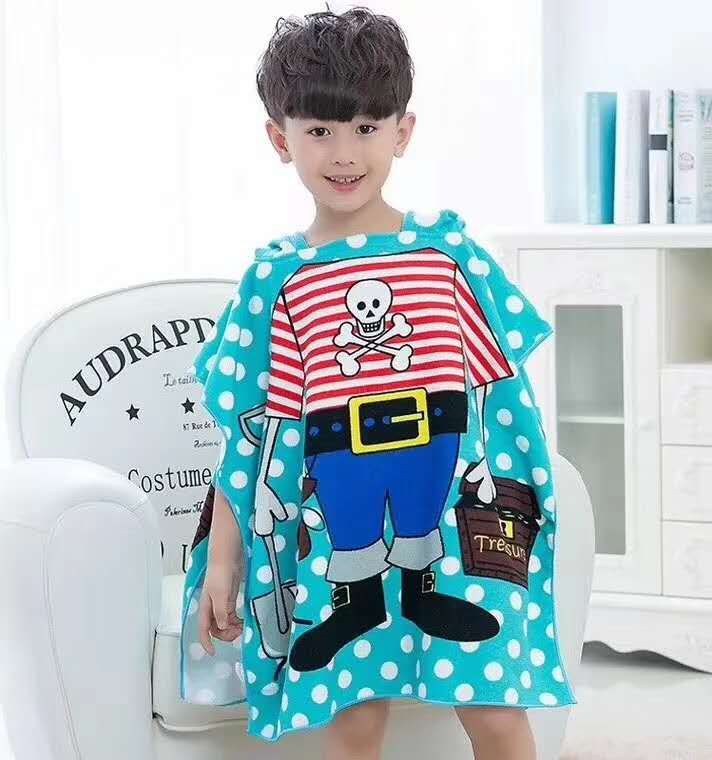 Children's printed cape bath towel