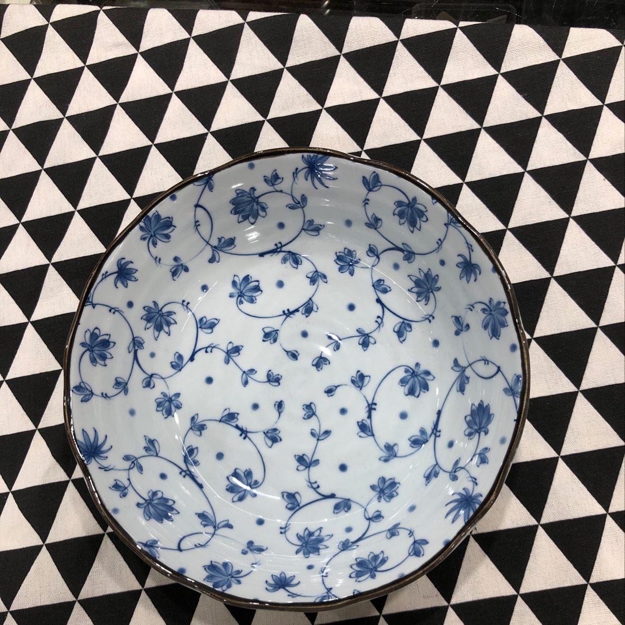 日本进口美浓烧蔓唐草8.3英寸钵