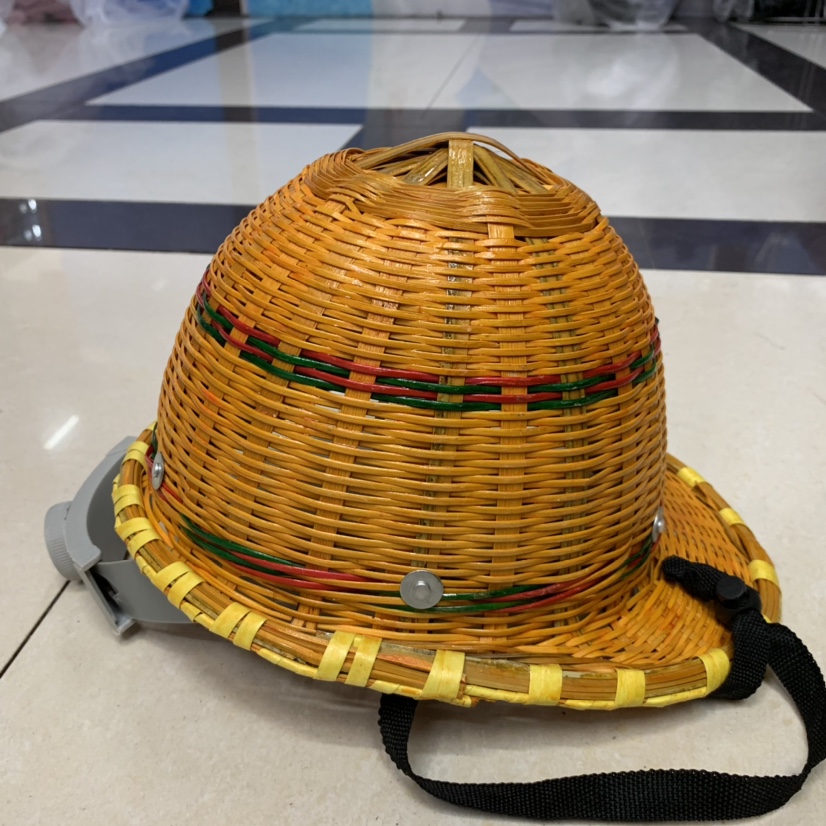 安全帽 工地帽子手工竹编斗笠 遮阳 压舍安全帽细节图