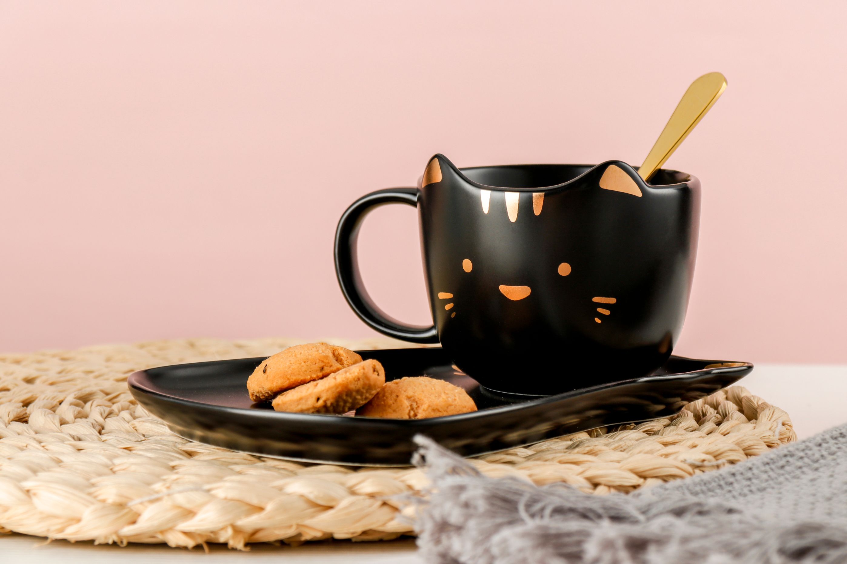 Cute Cat Coffee Cup And Tray Gsjy3510 undefined