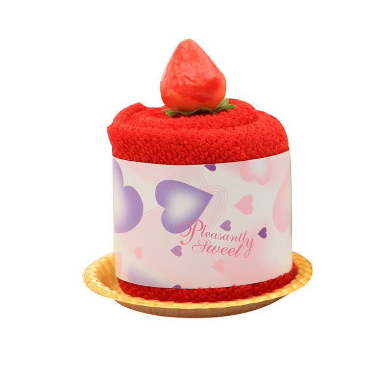 草莓金托蛋糕毛巾创意个性造型生日派对情侣礼品婚庆用品毛巾详情图3