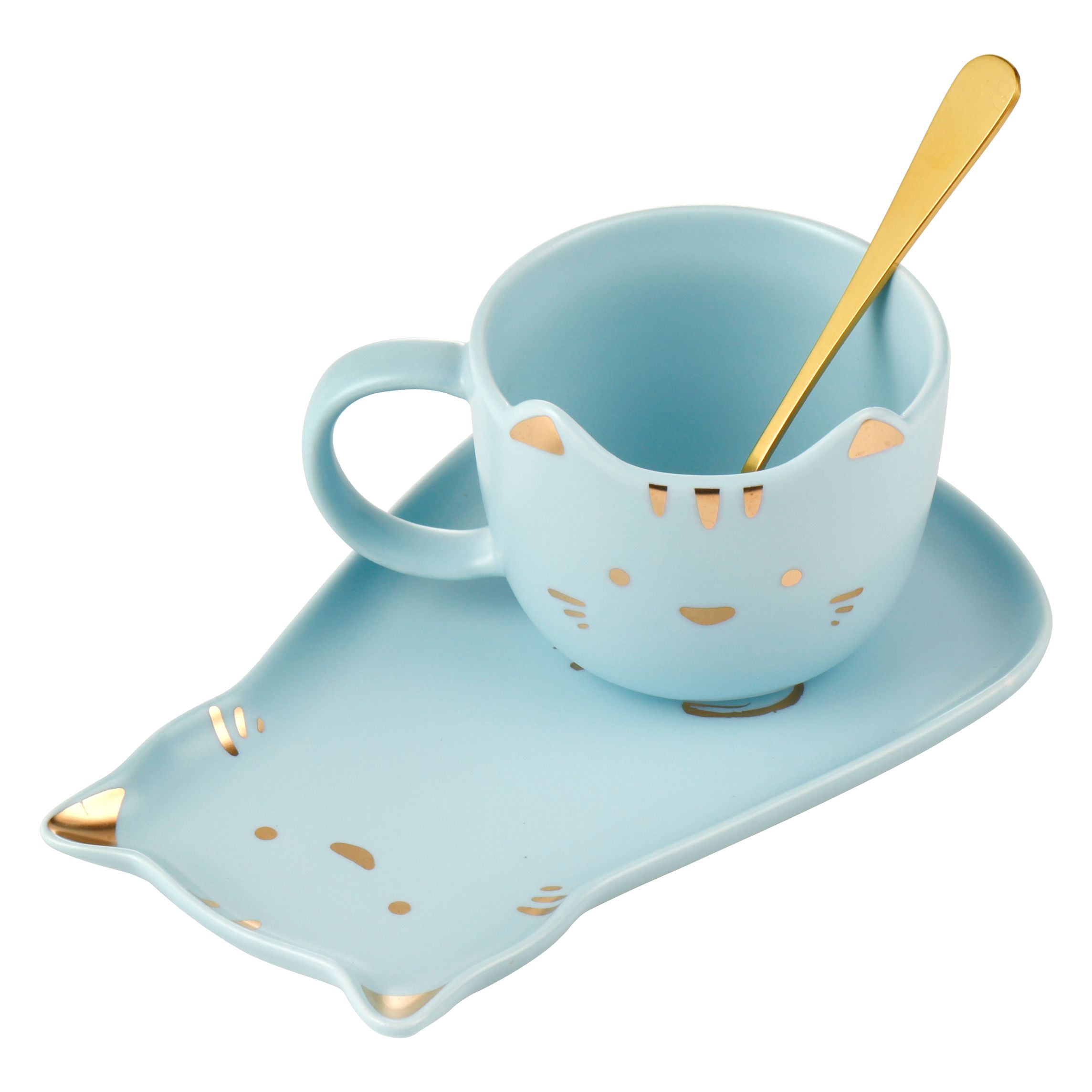 Cute Cat Coffee Cup And Tray Gsjy3510 Item Picture