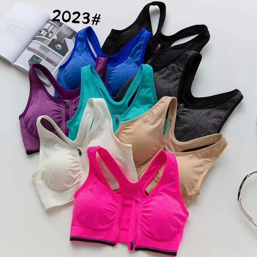 Seamless Zipper Vest High Elastic Sports Yoga Sleep Bra Adjustment Functional Underwear Four Seasons Foreign Trade E-Commerce details Picture