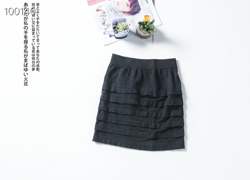 Pleated Heating Cotton Wrap Skirt 5847 undefined