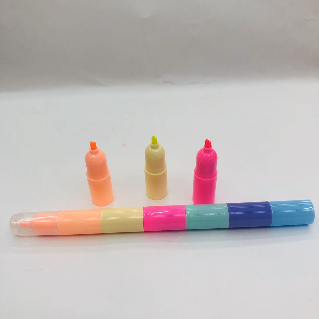 爱心足球小熊积木各种形状造型可爱学生连体多节换头创意多色笔详情图7