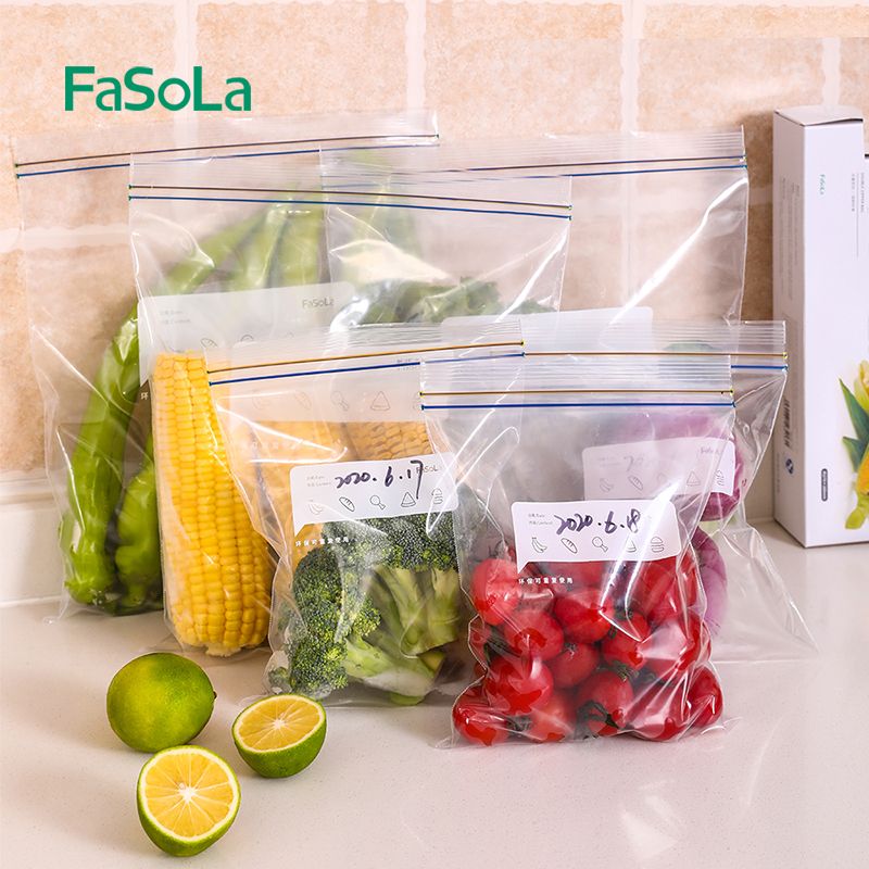 FaSoLa双层拉链式PE密实袋 双拉链密封 加厚水果食品冰箱保鲜袋详情图1