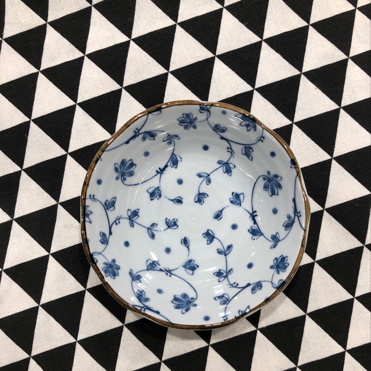 日本进口美浓烧蔓唐草5.2英寸钵