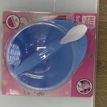 吸盘碗，带勺子硅胶垫吸盘碗，儿童婴儿喂养吸盘碗