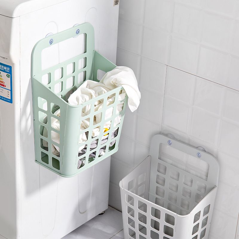 Direct sales wall-mounted dirty clothes basket, foldable storage basket, bathroom laundry basket, dirty clothes storage basket, suction cup, dirty clothes basket S8588-L details Picture