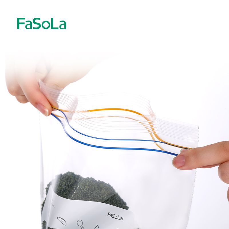 FaSoLa双层拉链式PE密实袋 双拉链密封 加厚水果食品冰箱保鲜袋详情图4