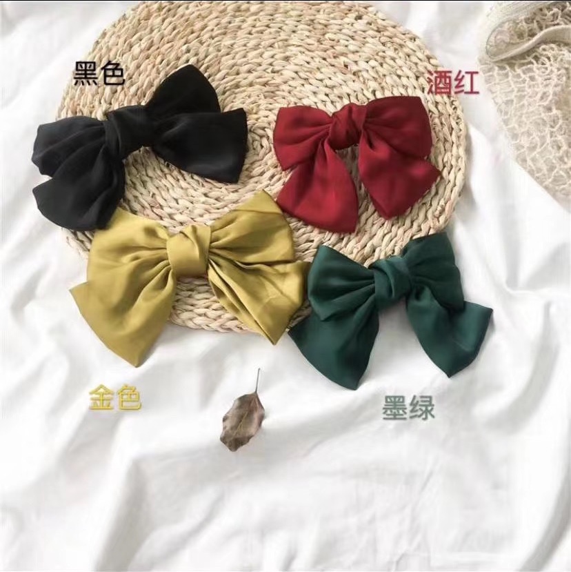 diy明星同款 多色黑色超大蝴蝶结发夹日系后脑勺发卡头饰大夹子韩国发饰