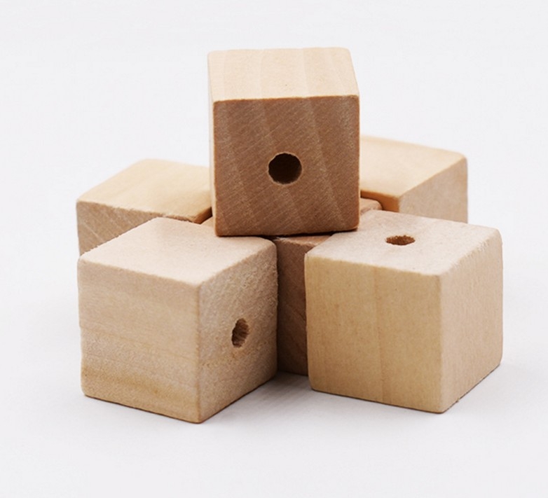 diy jewelry accessories, wooden materials, square beads, 8-30mm, natural wood color square wooden blocks, wooden beads