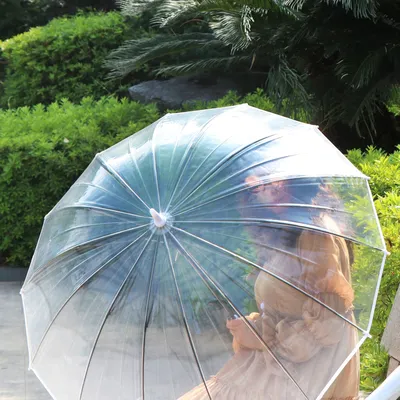RST688 Environmental umbrella transparent umbrella Long handle umbrella transparent umbrella wholesale environmental umbrella thumbnail