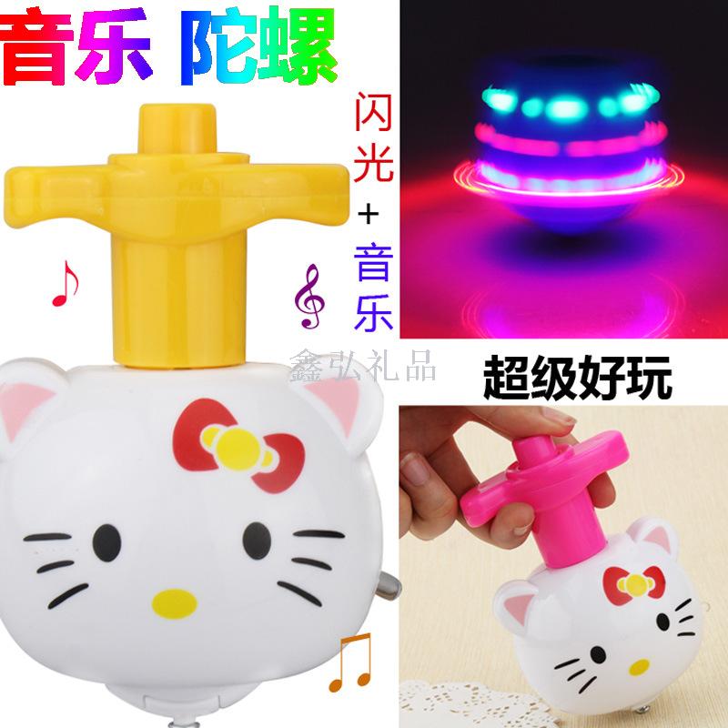 Children's spinning KT Cat flashing music gyroscope, new electric colorful creative toys for toddlers, best-selling toys Specification image