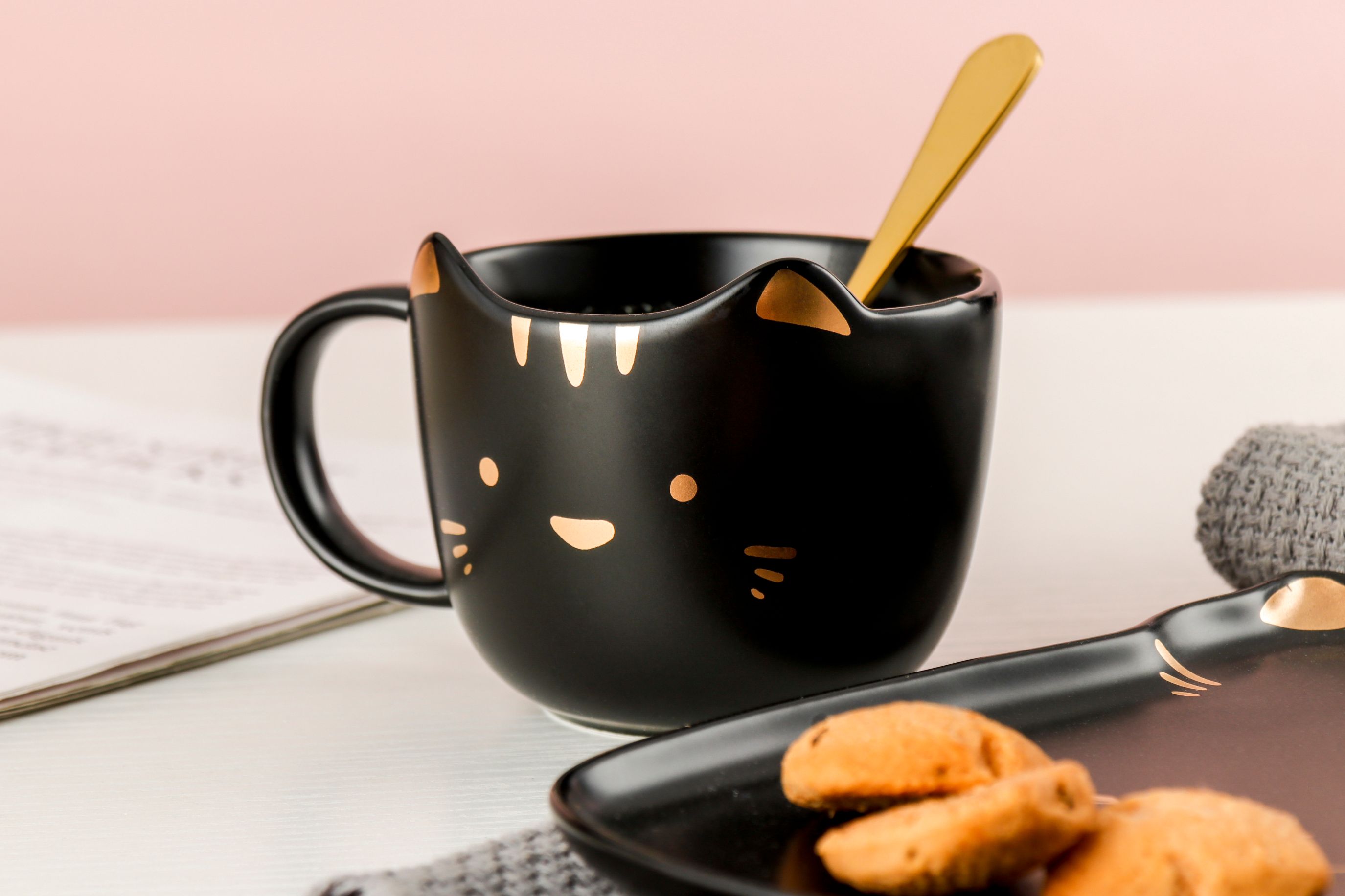 Cute Cat Coffee Cup And Tray Gsjy3510 undefined