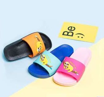 2019夏季新款儿童一字拖 创意卡哇伊树懒儿童家居拖鞋滴塑一字拖