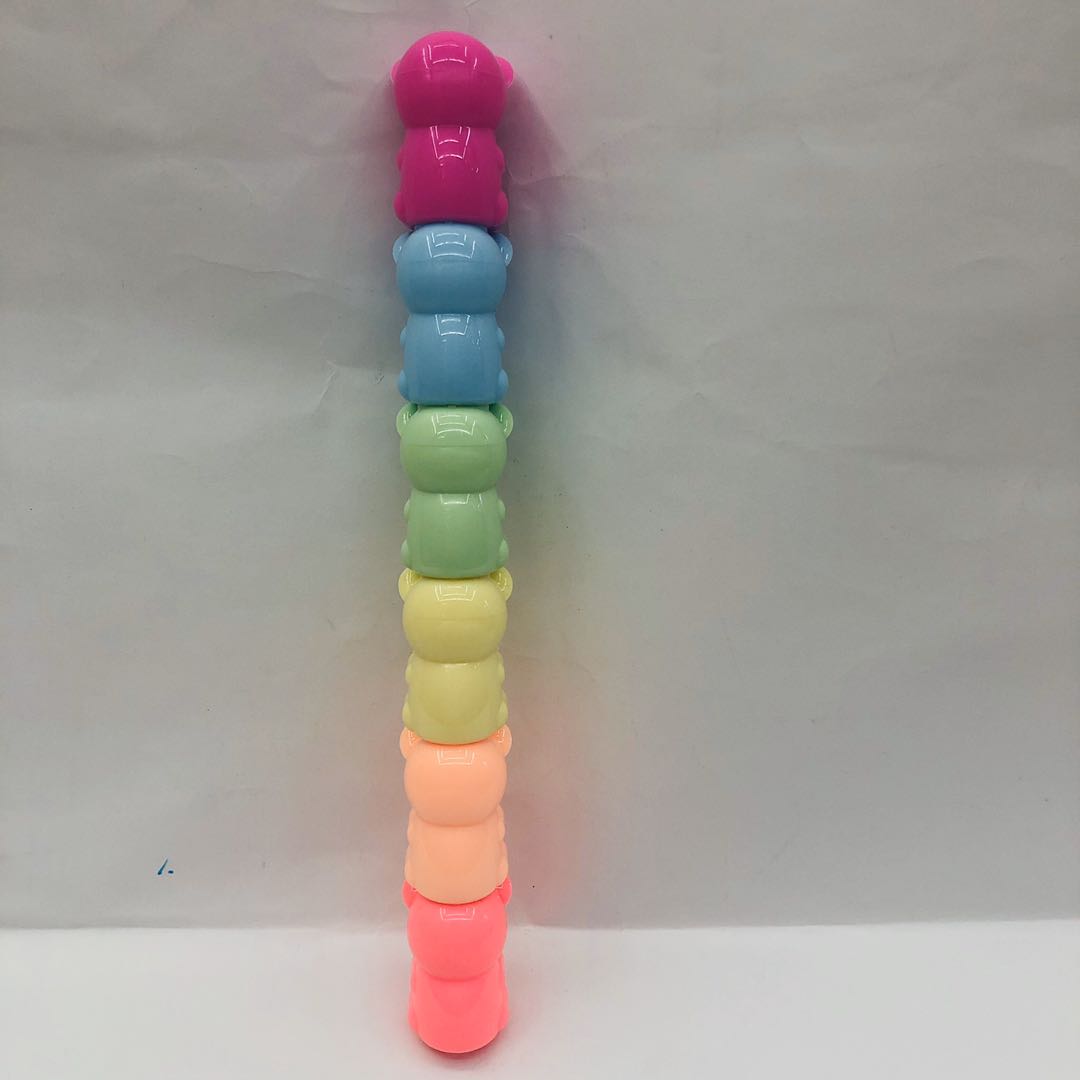 爱心足球小熊积木各种形状造型可爱学生连体多节换头创意多色笔详情图10