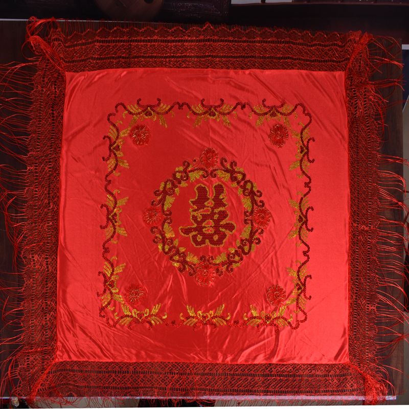 现货结婚缎布盖头新娘盖头新人盖头结婚头纱批发详情3