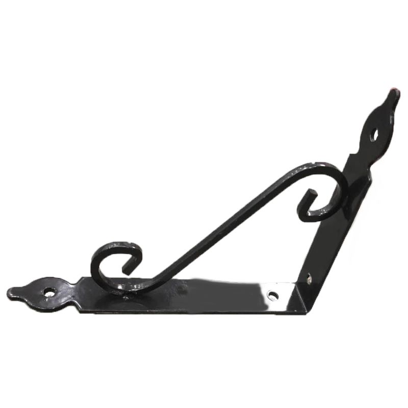 24*35 flowered head S-type black lacquered iron bracket