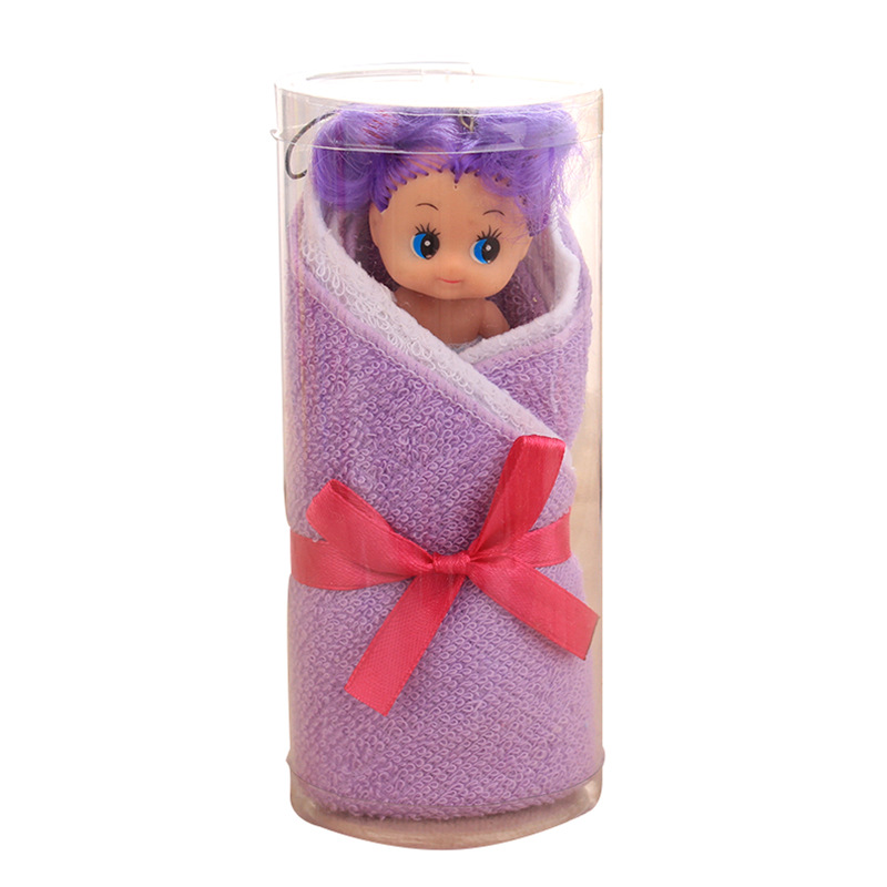 Cake Towel Valentine's Holiday Wedding Creative Business Birthday Gift Cotton Animal Cylinder Barbie Doll Application Scenario
