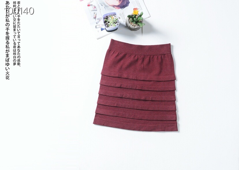 Pleated Heating Cotton Wrap Skirt 5847 undefined