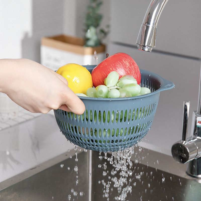 Direct-sale double-layer hollowed-out vegetable washing baskets, household vegetable draining sieves, kitchen fruit storage baskets, draining baskets, and vegetable washing basins Specification drawing