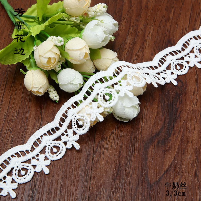 3.5 cm exquisite water-soluble lace milk silk fabric factory direct sales of clothing accessories