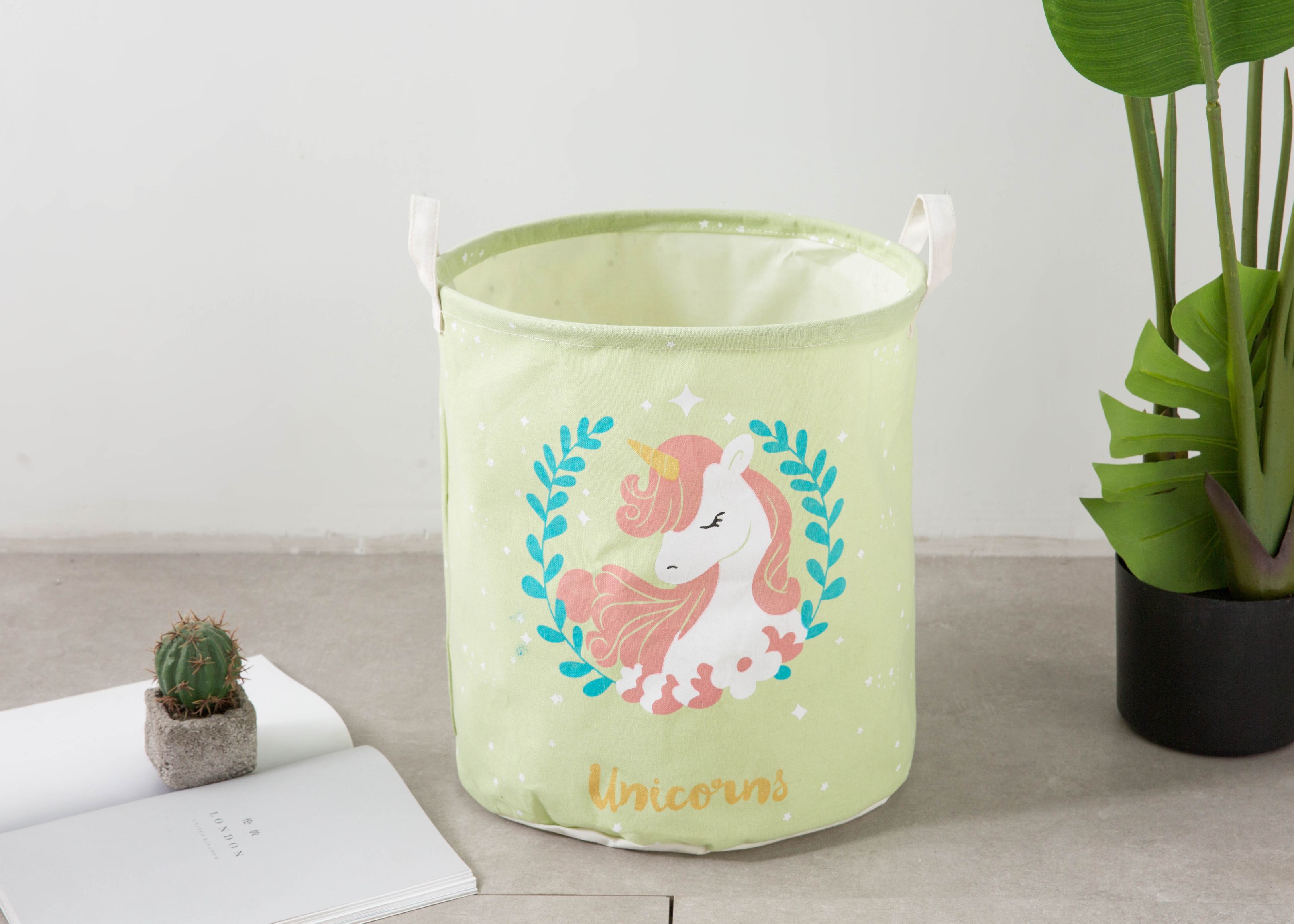 Ins Nordic Wind Unicorn Collection Clothes Storage Hamper Foldable Blue