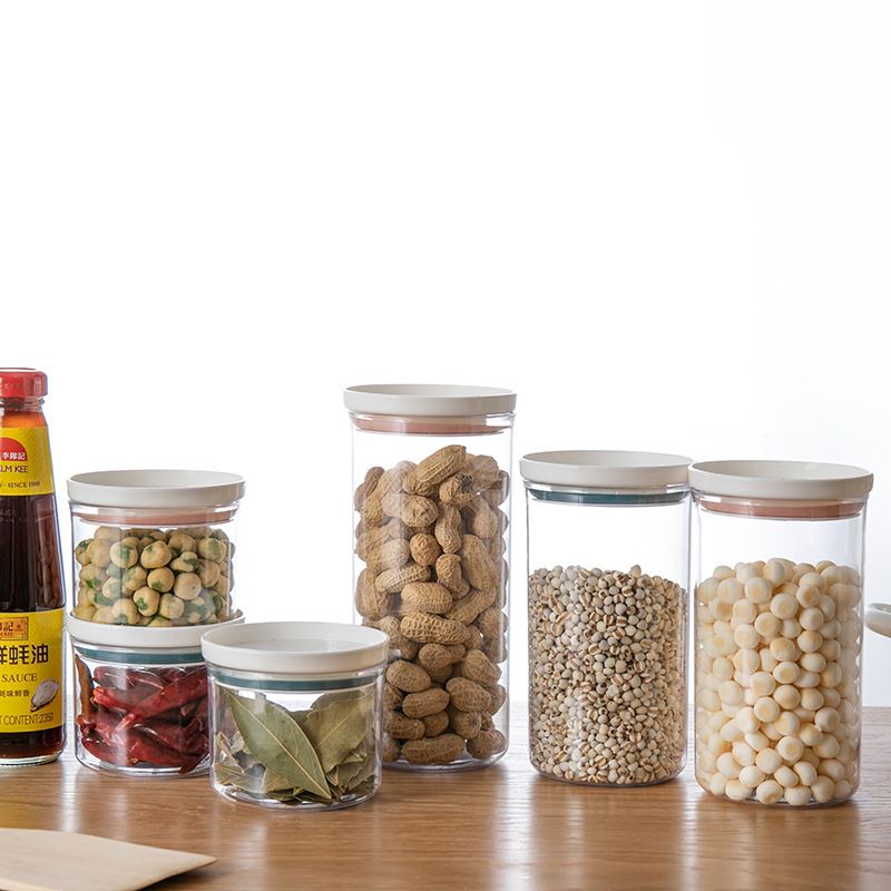Direct-sale stackable storage tanks for grains and cereals, kitchen covered plastic sealed containers, food storage and preservation boxes, maximum size 700ml Application Scenario