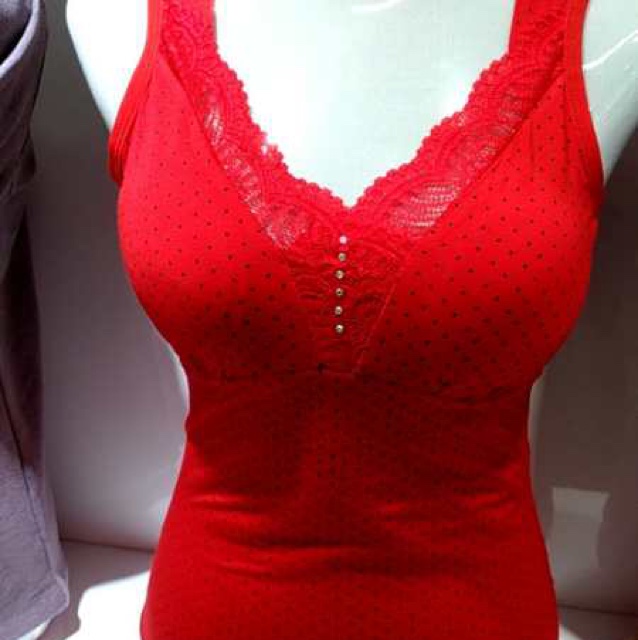 Bright red thermal vest thumbnail