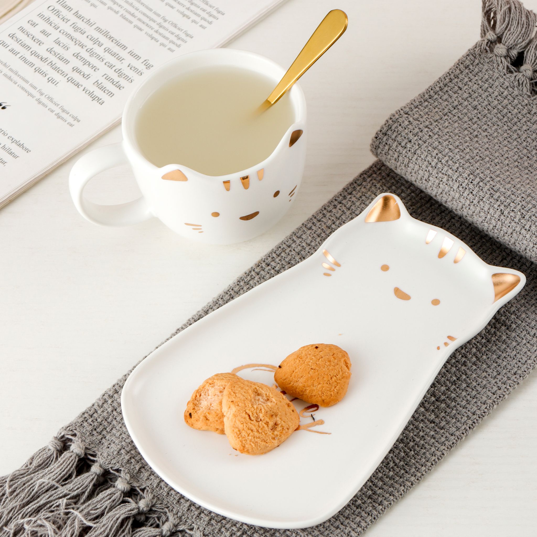 Cute Cat Coffee Cup And Tray Gsjy3510 undefined