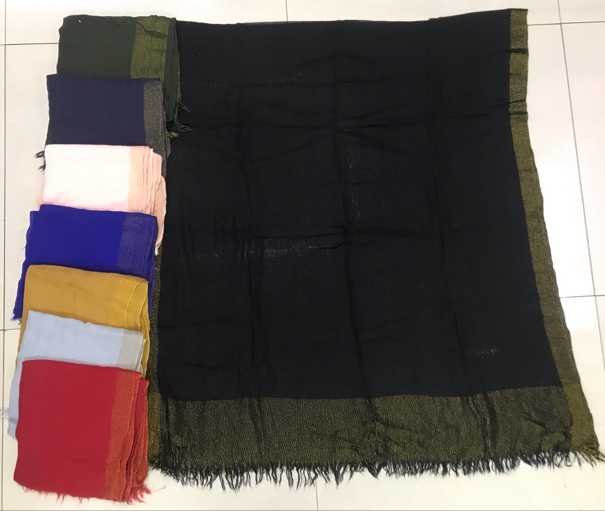 Border Gold Silk Scarf