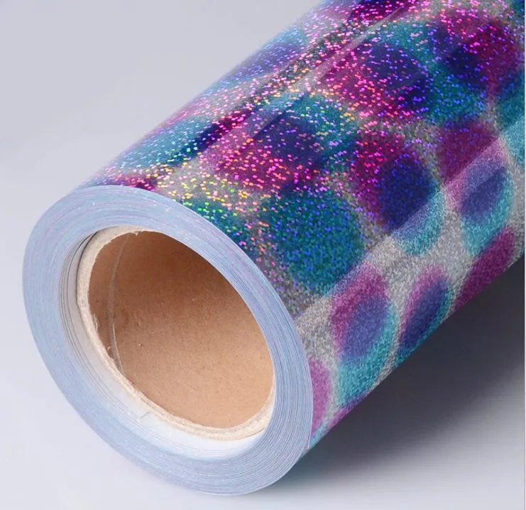 Laser PET engraving film PUPVCTPU scallion powder reflective luminous engraving film heat transfer printing heat transfer drawing and heat transfer image 50X100M detail image 4