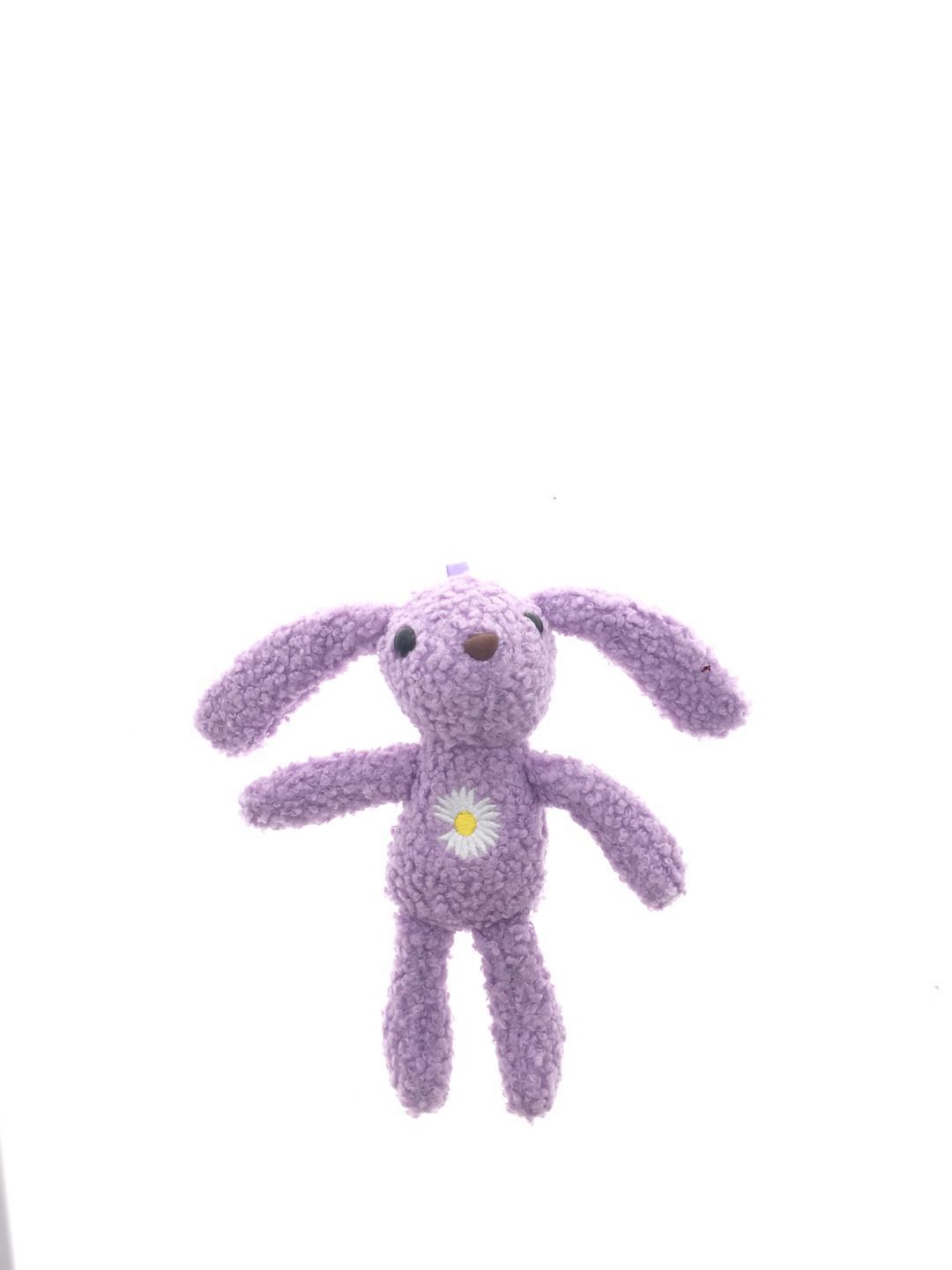 A popular and trendy purple chrysanthemum bear rabbit plush keychain pendant, a personalized and fashionable bag accessory