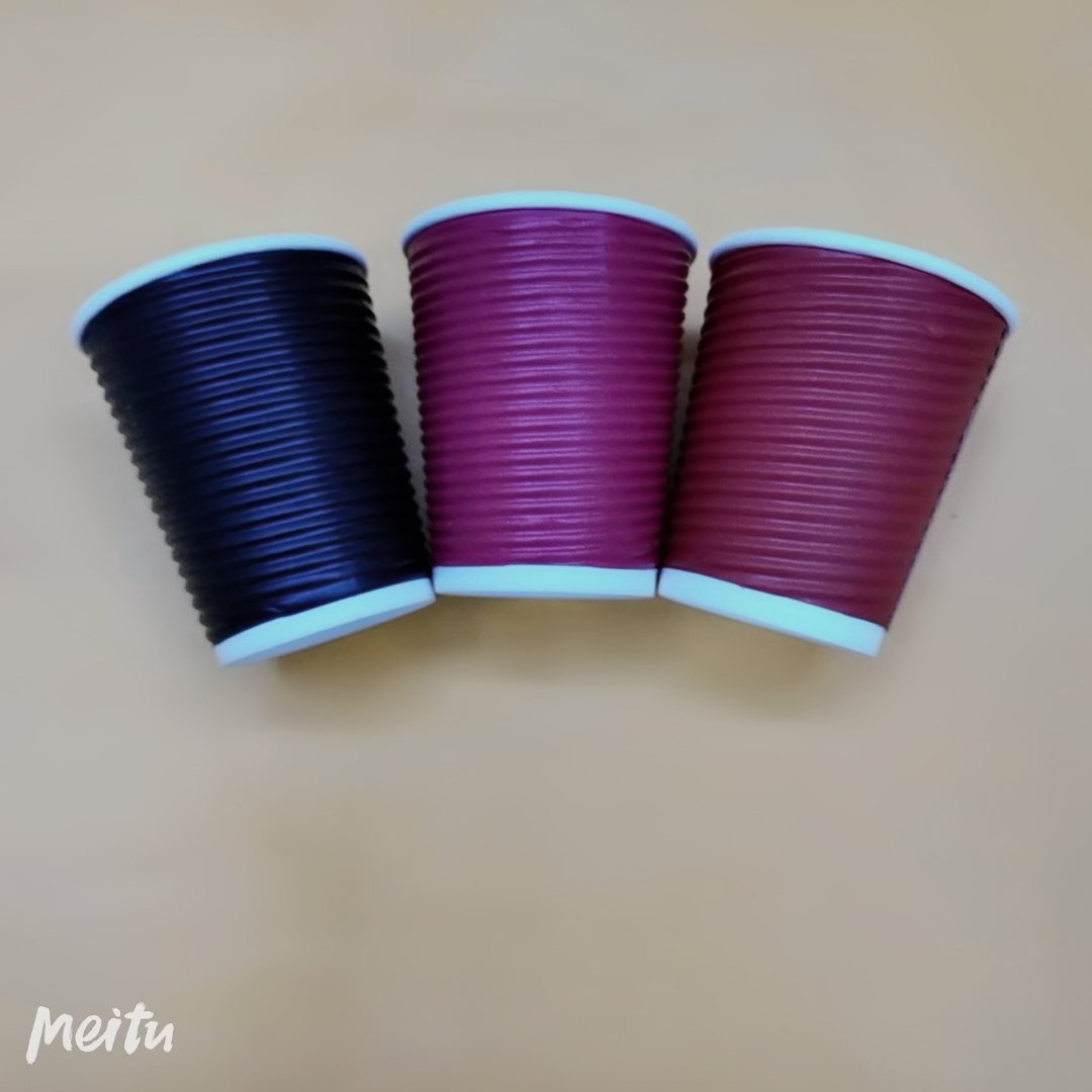 瓦楞杯8 12 14 16oz 黑色 牛皮纸色 黄色 酒红色 红色数量成越大价格越便宜详情图6