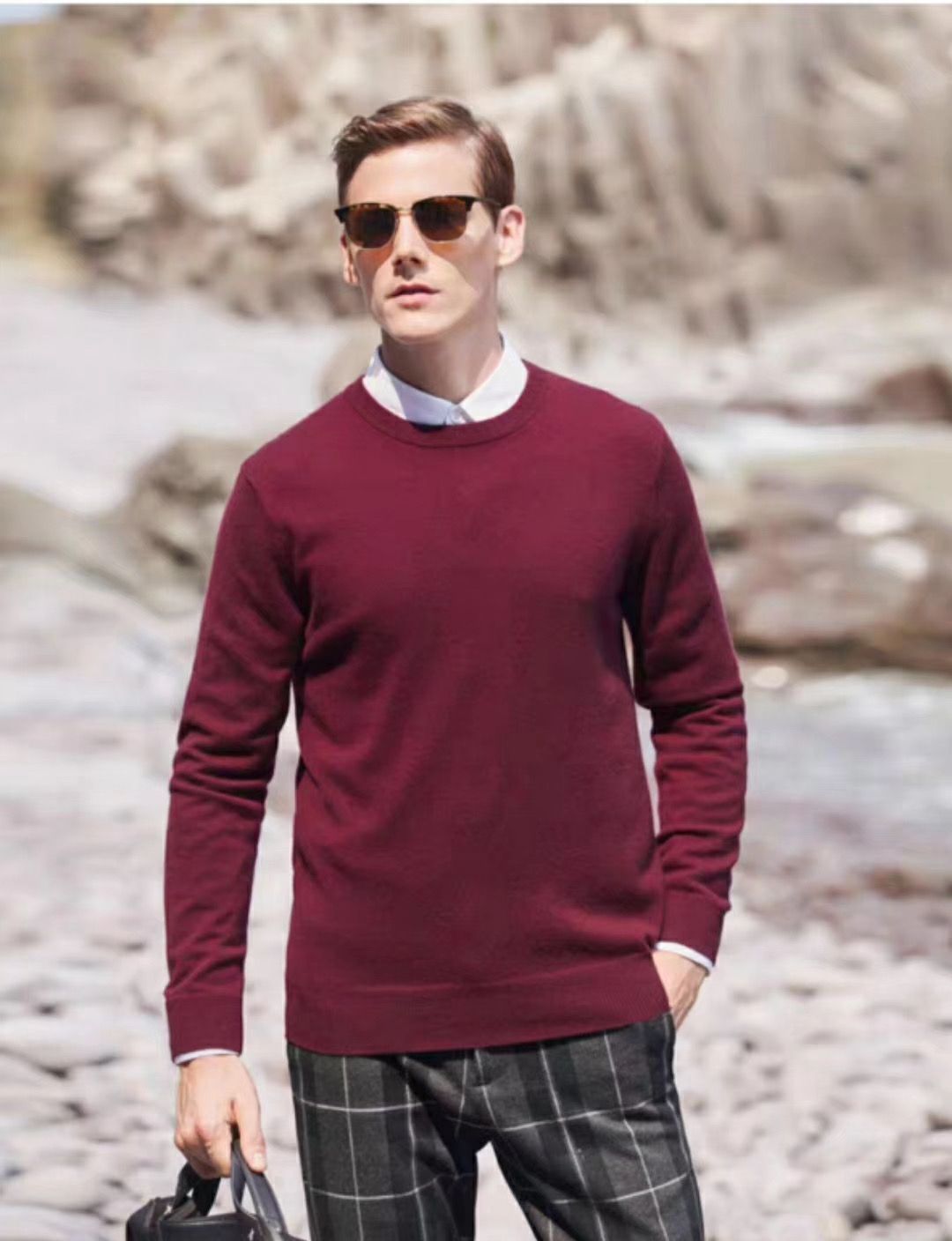 男式羊绒衫量体定制多色可选价格优惠羊毛衫毛衣男款产品图