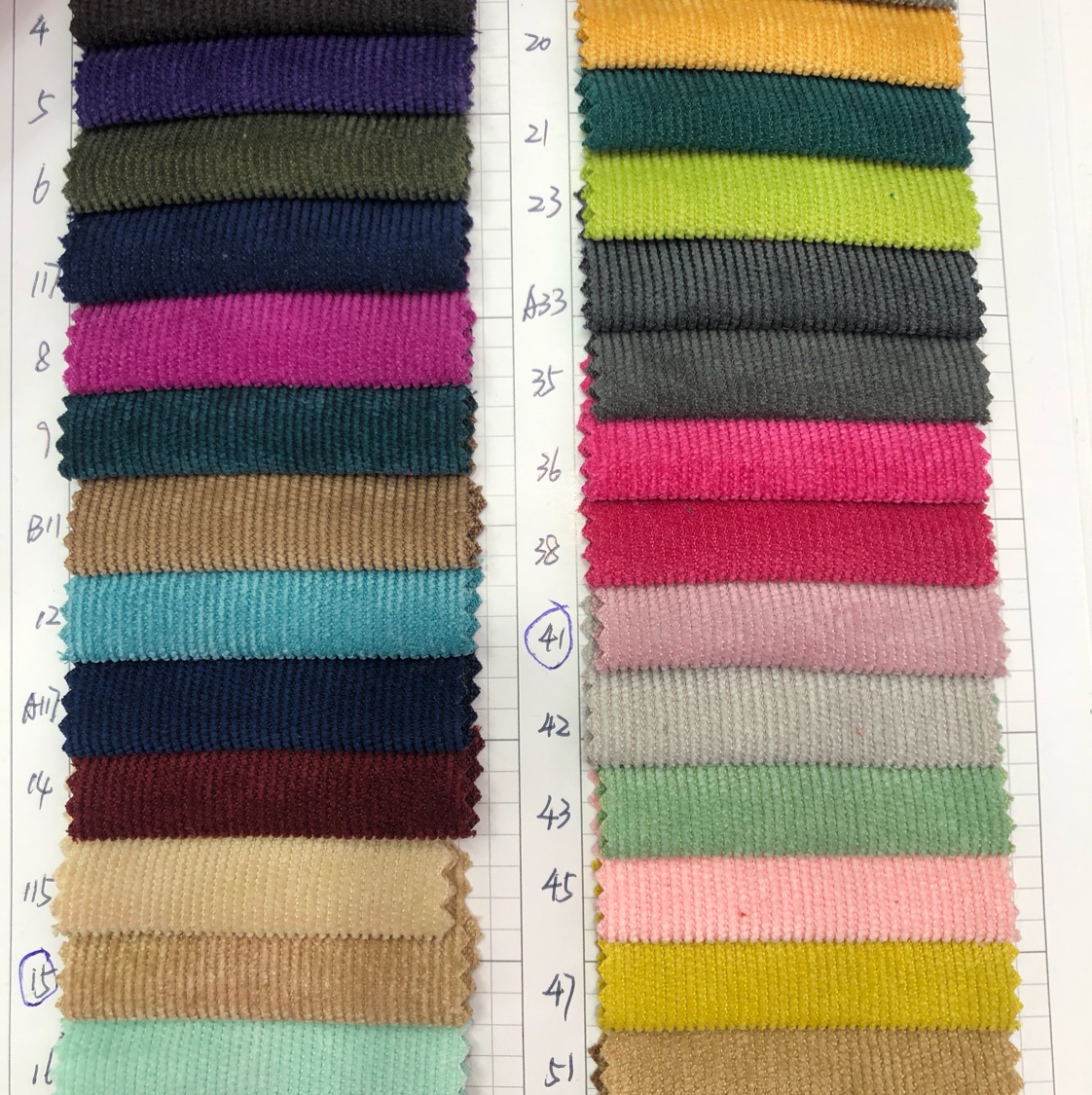 Factory direct sales of high-quality, non-elastic corduroy series fabrics in multiple colors in stock details Picture