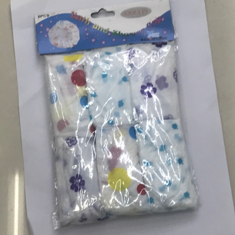 6 pieces printed shower caps