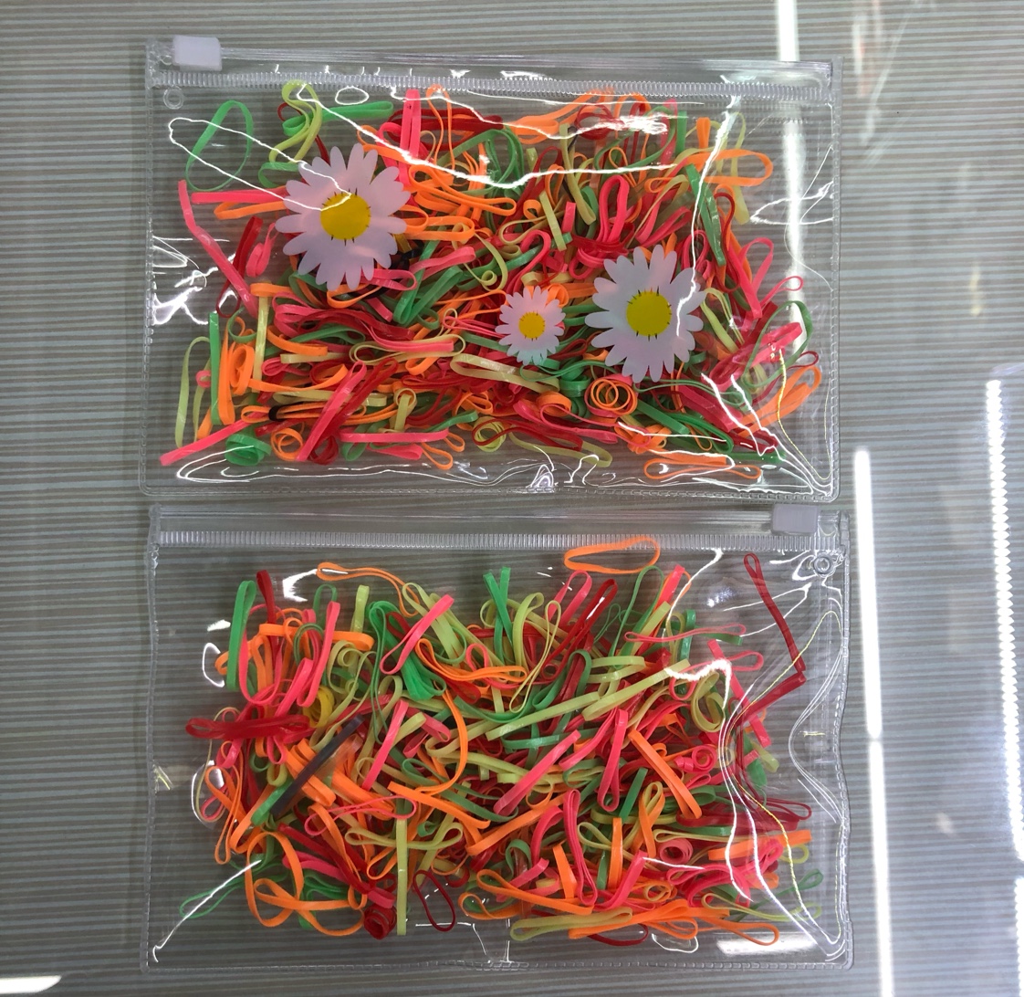 PVC zipper bag, transparent Daisy 17*11 sealed bag, head rope bag, self-sealing bag in stock details Picture