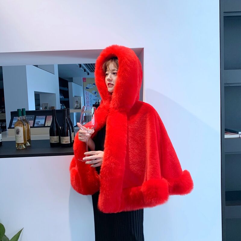 Fur Shawl Female Autumn-Winter Fox Fur Imitation Mink Mantle Mantle Coat Wedding Dress Outside The Wedding To Thicken Warm Item Picture