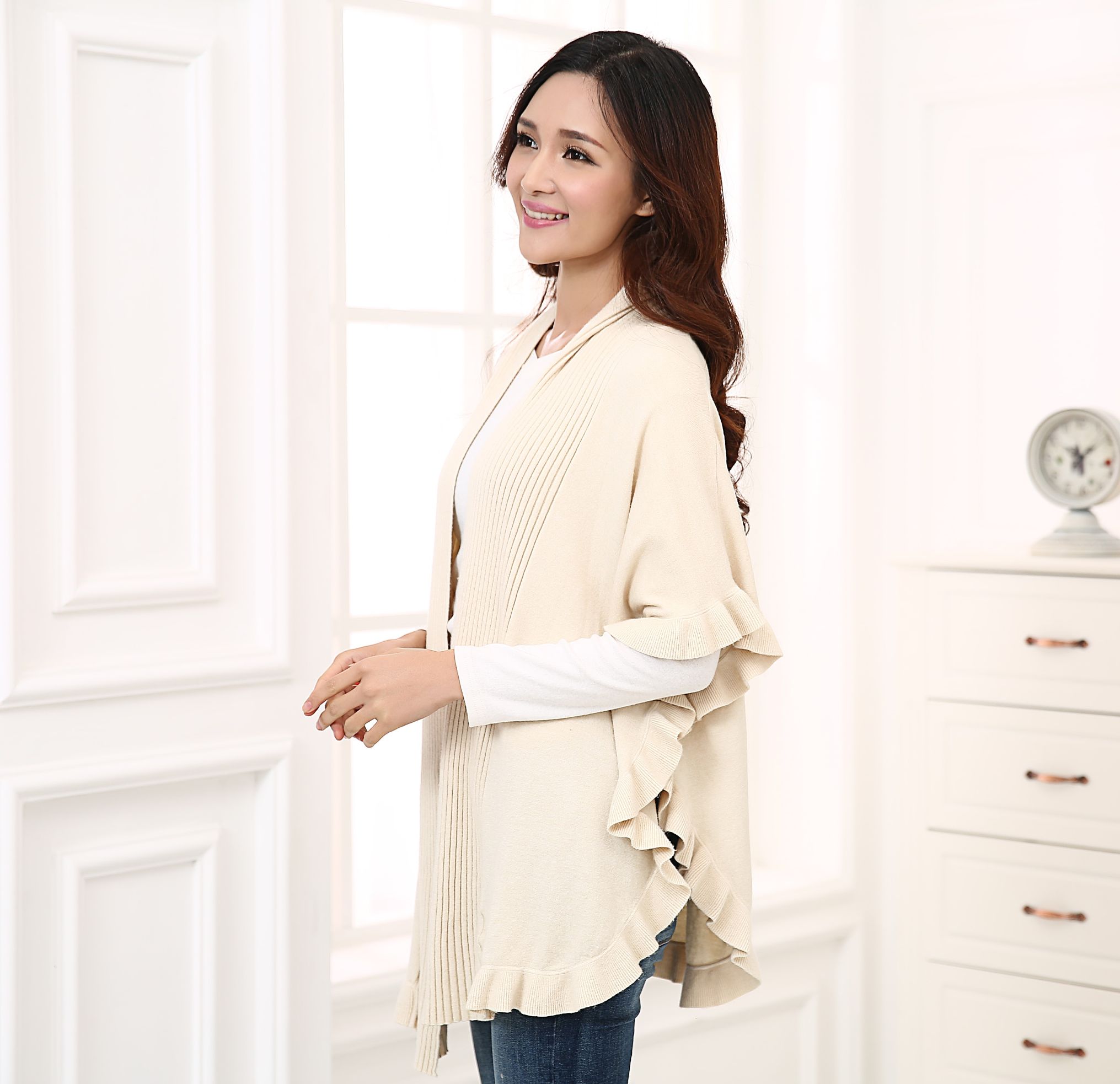 2020 Menas Europe And The United States Autumn And Winter New Open-Fork Shawls Solid Color Warm Fashion Women Shawl Manufacturers Direct Sales